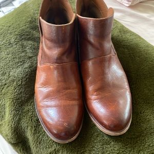 Kork East Riley Ankle Bootie Western Womens Shoe Brown Leather Size 9